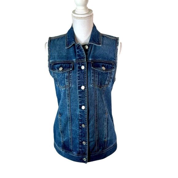 Pac Sun Los Angeles Lost Girls Embroidered Snake And Flowers Denim Vest - Picture 2 of 9